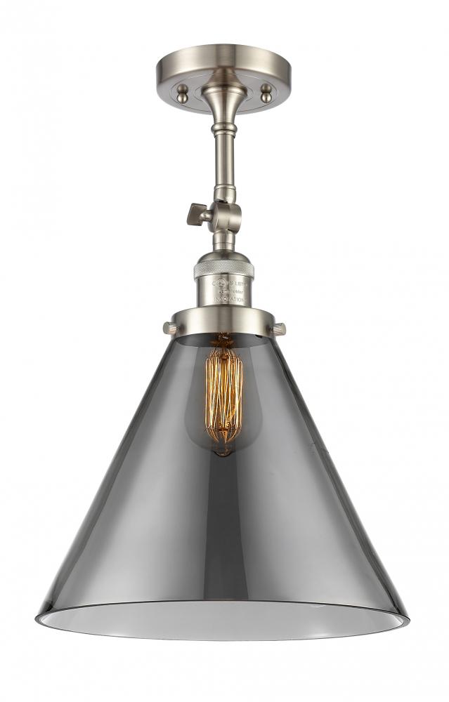 Cone - 1 Light - 12 inch - Brushed Satin Nickel - Semi-Flush Mount