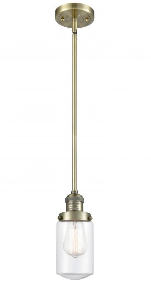 Dover - 1 Light - 5 inch - Antique Brass - Stem Hung - Mini Pendant