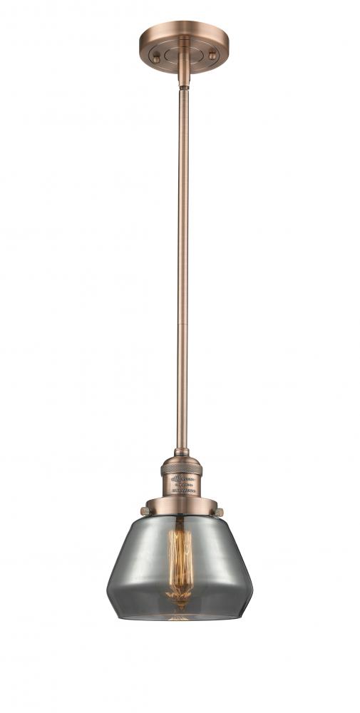 Fulton - 1 Light - 7 inch - Antique Copper - Stem Hung - Mini Pendant