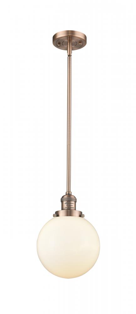 Beacon - 1 Light - 8 inch - Antique Copper - Stem Hung - Mini Pendant