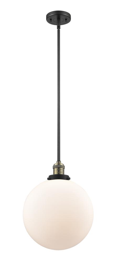 Beacon - 1 Light - 12 inch - Black Antique Brass - Stem Hung - Mini Pendant