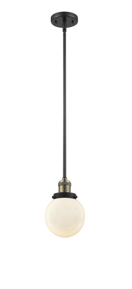 Beacon - 1 Light - 6 inch - Black Antique Brass - Stem Hung - Mini Pendant