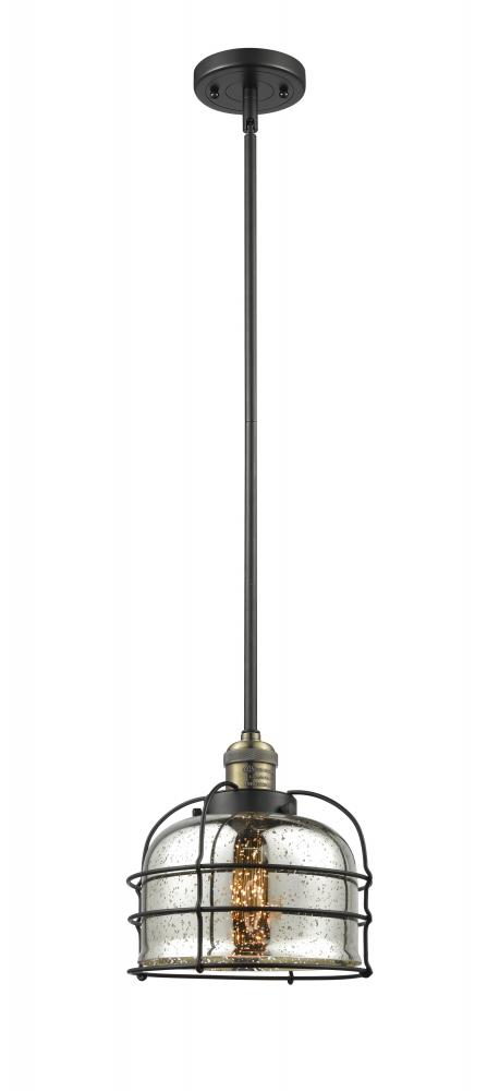 Bell Cage - 1 Light - 9 inch - Black Antique Brass - Stem Hung - Mini Pendant