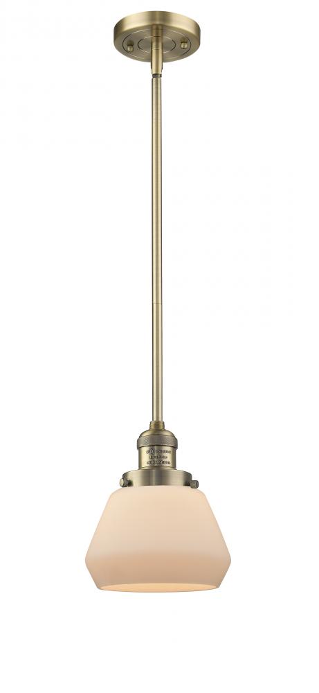 Fulton - 1 Light - 7 inch - Brushed Brass - Stem Hung - Mini Pendant