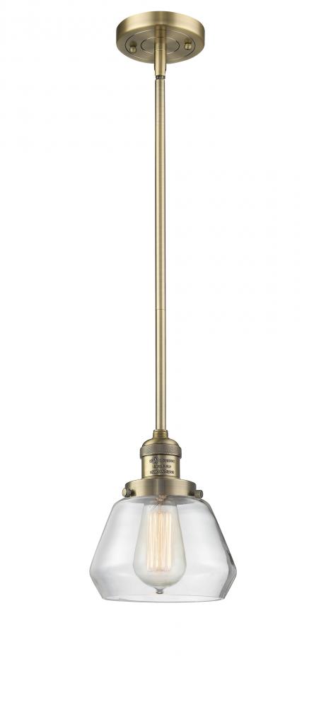 Fulton - 1 Light - 7 inch - Brushed Brass - Stem Hung - Mini Pendant