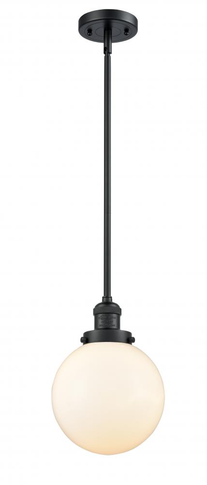 Beacon - 1 Light - 8 inch - Matte Black - Stem Hung - Mini Pendant