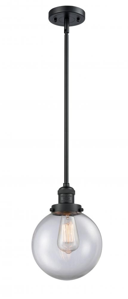 Beacon - 1 Light - 8 inch - Matte Black - Stem Hung - Mini Pendant