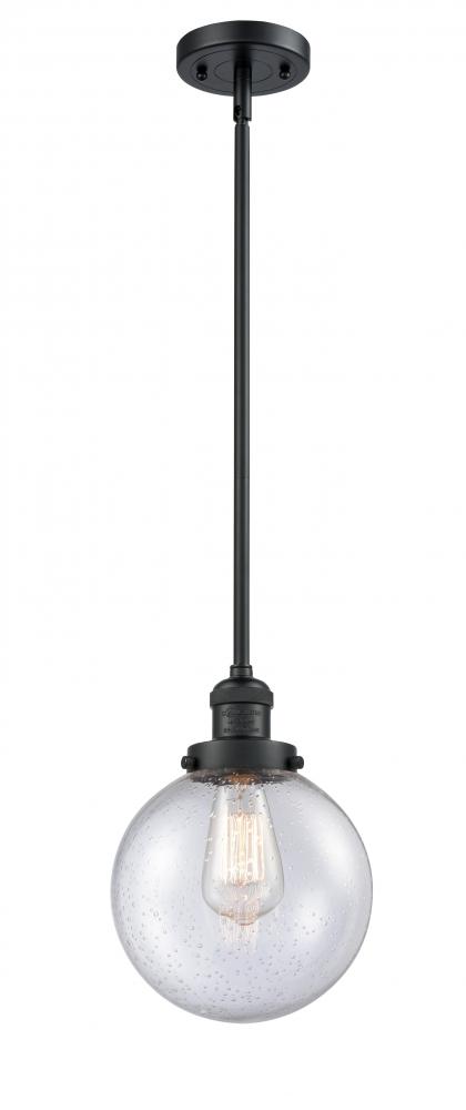 Beacon - 1 Light - 8 inch - Matte Black - Stem Hung - Mini Pendant