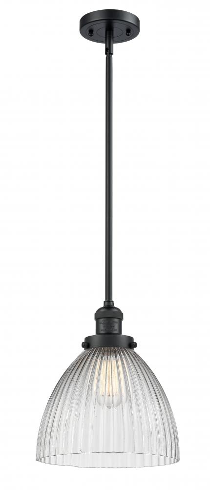 Seneca Falls - 1 Light - 10 inch - Matte Black - Stem Hung - Mini Pendant