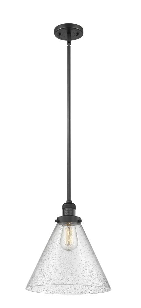 Cone - 1 Light - 12 inch - Matte Black - Stem Hung - Mini Pendant