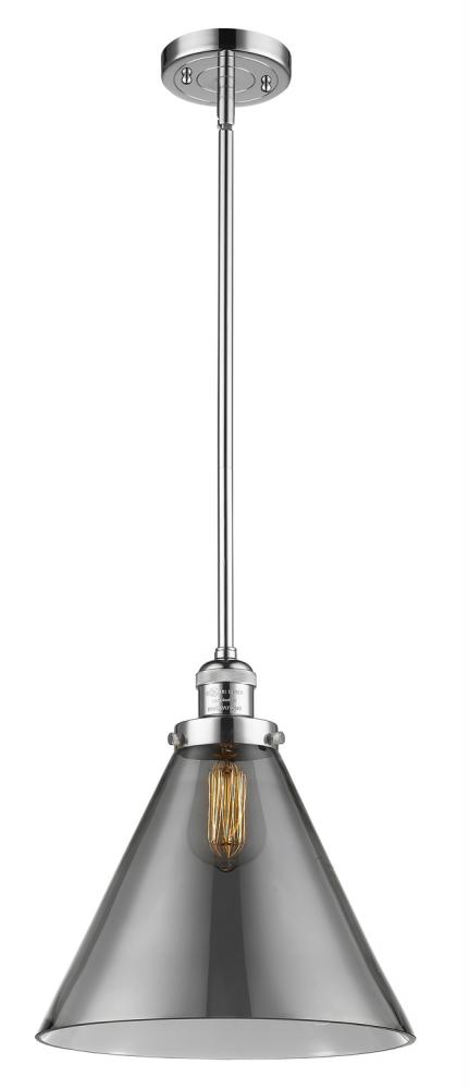 Cone - 1 Light - 12 inch - Polished Chrome - Stem Hung - Mini Pendant