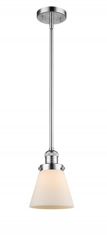 Cone - 1 Light - 6 inch - Polished Chrome - Stem Hung - Mini Pendant