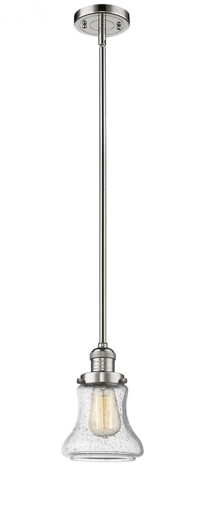 Bellmont - 1 Light - 7 inch - Polished Nickel - Stem Hung - Mini Pendant