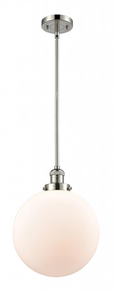 Beacon - 1 Light - 12 inch - Polished Nickel - Stem Hung - Mini Pendant