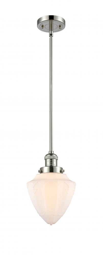 Bullet - 1 Light - 7 inch - Polished Nickel - Stem Hung - Mini Pendant