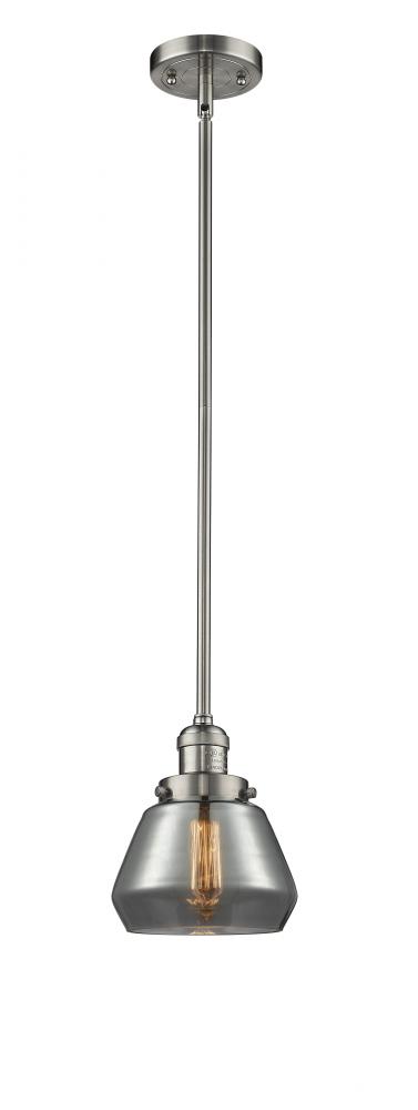 Fulton - 1 Light - 7 inch - Brushed Satin Nickel - Stem Hung - Mini Pendant