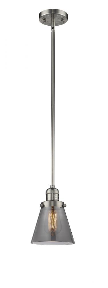 Cone - 1 Light - 6 inch - Brushed Satin Nickel - Stem Hung - Mini Pendant