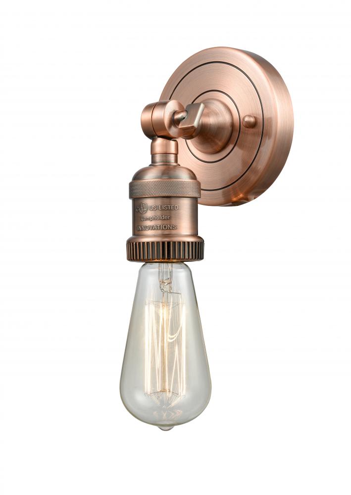 Bare Bulb - 1 Light - 5 inch - Antique Copper - Sconce