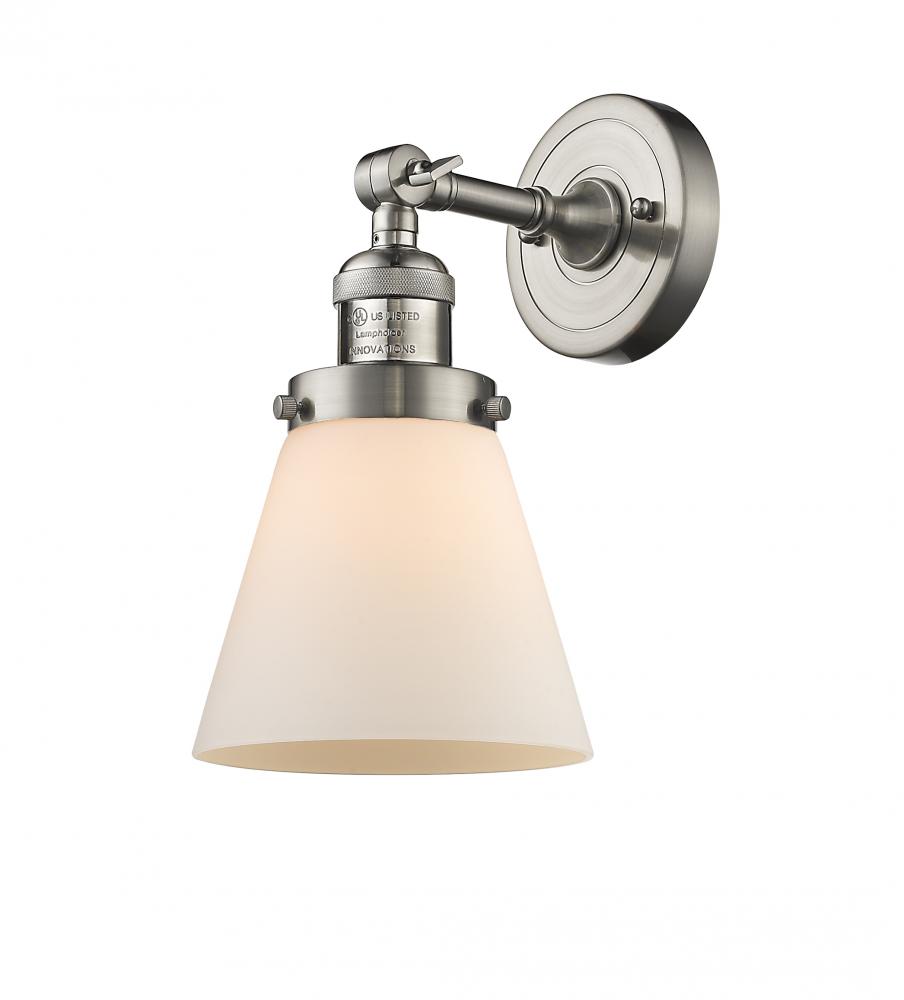 Cone - 1 Light - 6 inch - Brushed Satin Nickel - Sconce