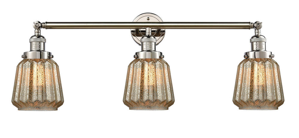 Chatham - 3 Light - 30 inch - Polished Nickel - Bath Vanity Light