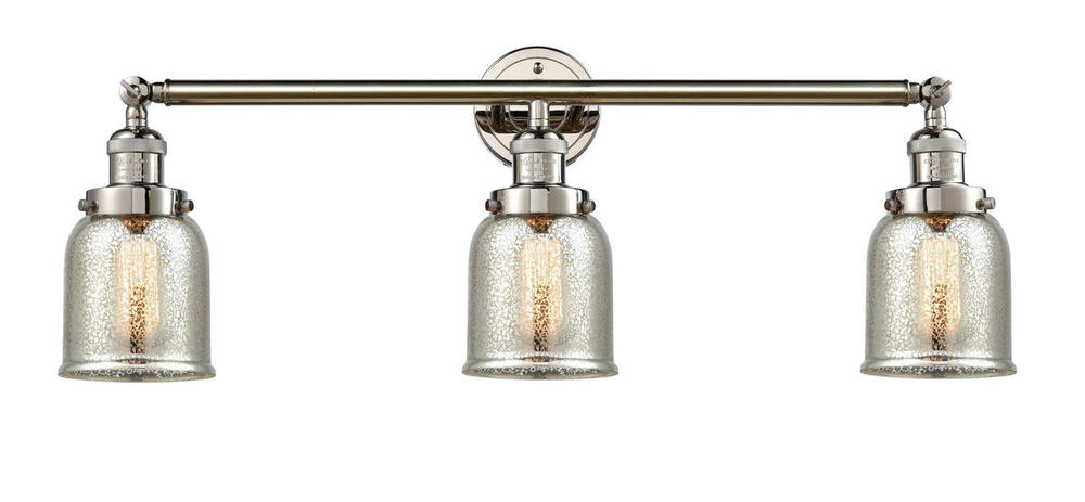 Bell - 3 Light - 30 inch - Polished Nickel - Bath Vanity Light