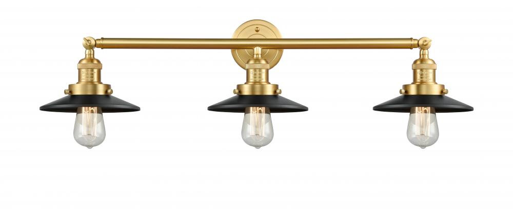 Railroad - 3 Light - 32 inch - Satin Gold - Bath Vanity Light