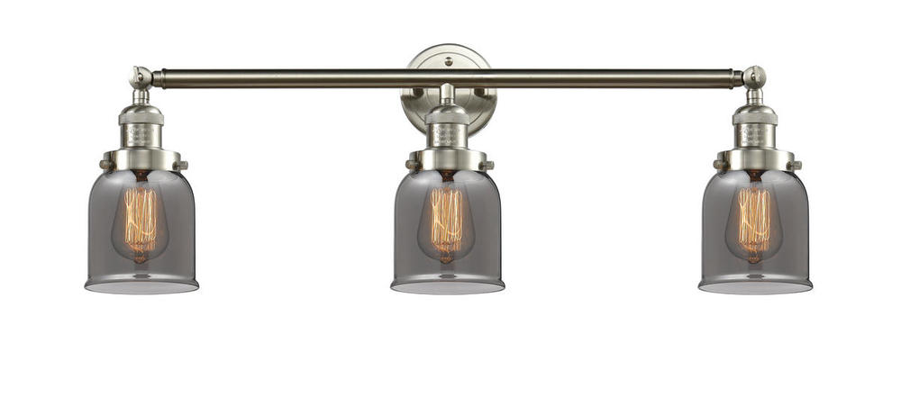 Bell - 3 Light - 30 inch - Brushed Satin Nickel - Bath Vanity Light