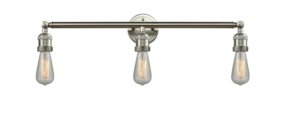 Bare Bulb - 3 Light - 30 inch - Brushed Satin Nickel - Bath Vanity Light