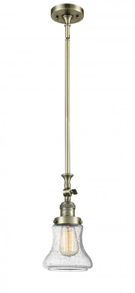 Bellmont - 1 Light - 6 inch - Antique Brass - Stem Hung - Mini Pendant