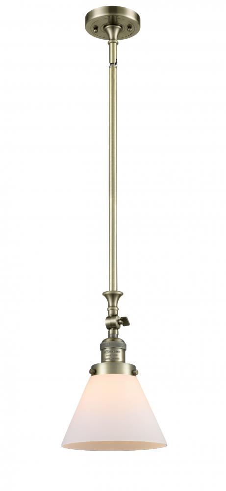 Cone - 1 Light - 8 inch - Antique Brass - Stem Hung - Mini Pendant