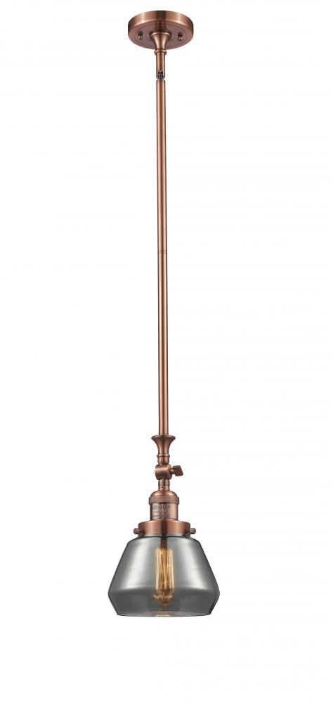 Fulton - 1 Light - 7 inch - Antique Copper - Stem Hung - Mini Pendant