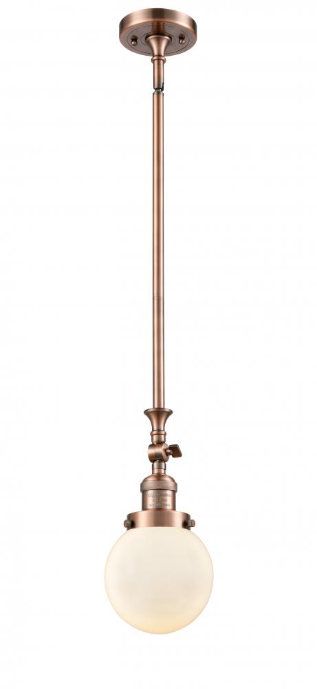 Beacon - 1 Light - 6 inch - Antique Copper - Stem Hung - Mini Pendant