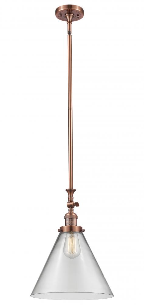 Cone - 1 Light - 12 inch - Antique Copper - Stem Hung - Mini Pendant