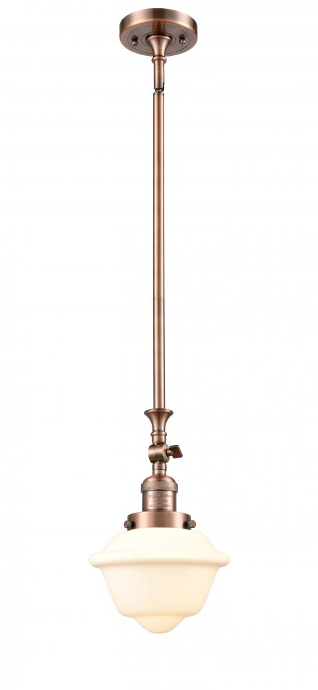 Oxford - 1 Light - 7 inch - Antique Copper - Stem Hung - Mini Pendant
