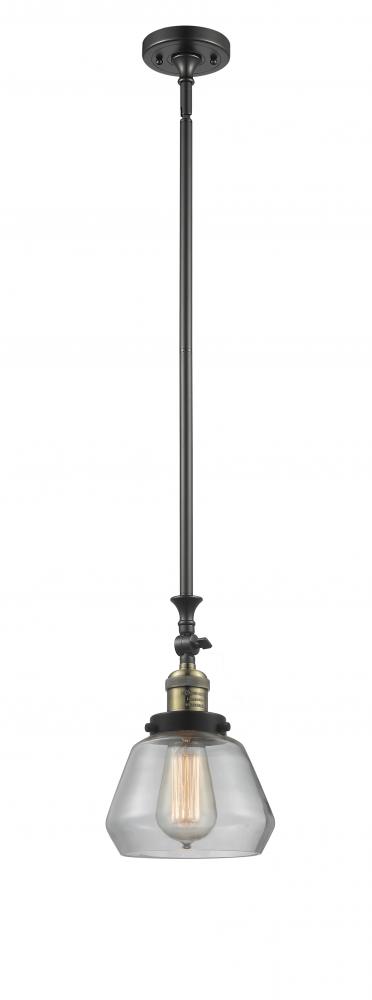 Fulton - 1 Light - 7 inch - Black Antique Brass - Stem Hung - Mini Pendant