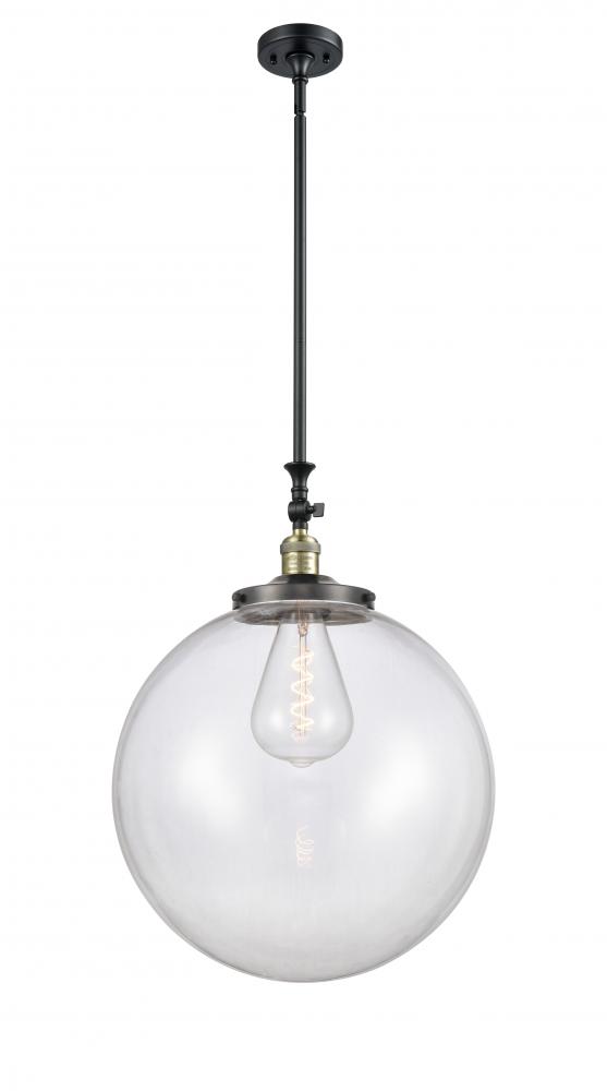 Beacon - 1 Light - 18 inch - Black Antique Brass - Stem Hung - Adjustable Mini Pendant
