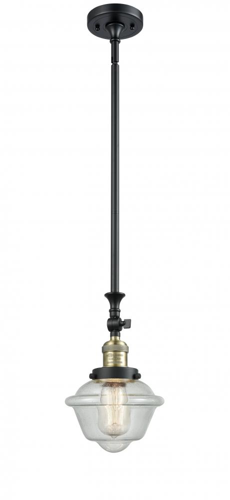 Oxford - 1 Light - 7 inch - Black Antique Brass - Stem Hung - Mini Pendant
