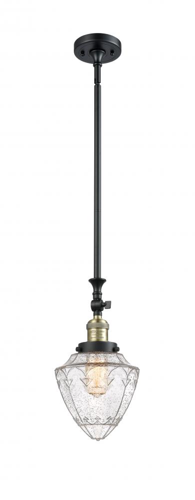 Bullet - 1 Light - 7 inch - Black Antique Brass - Stem Hung - Mini Pendant
