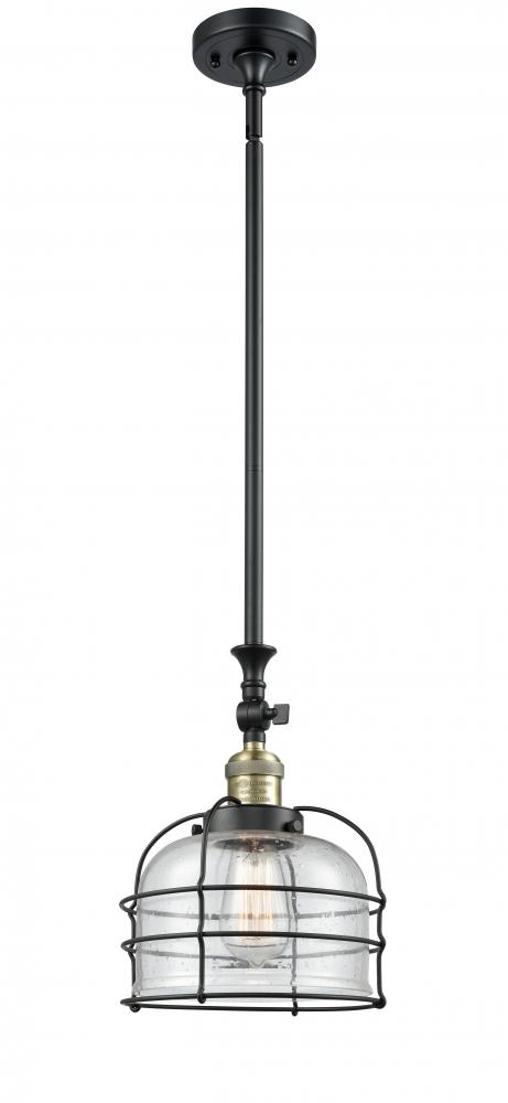 Bell Cage - 1 Light - 9 inch - Black Antique Brass - Stem Hung - Mini Pendant
