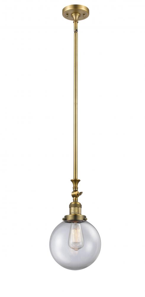 Beacon - 1 Light - 8 inch - Brushed Brass - Stem Hung - Mini Pendant