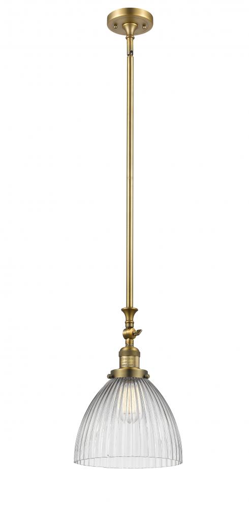 Seneca Falls - 1 Light - 10 inch - Brushed Brass - Stem Hung - Mini Pendant