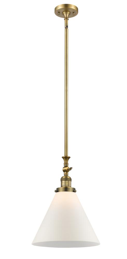 Cone - 1 Light - 12 inch - Brushed Brass - Stem Hung - Mini Pendant