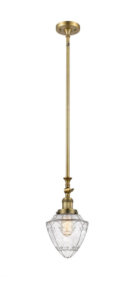 Bullet - 1 Light - 7 inch - Brushed Brass - Stem Hung - Mini Pendant