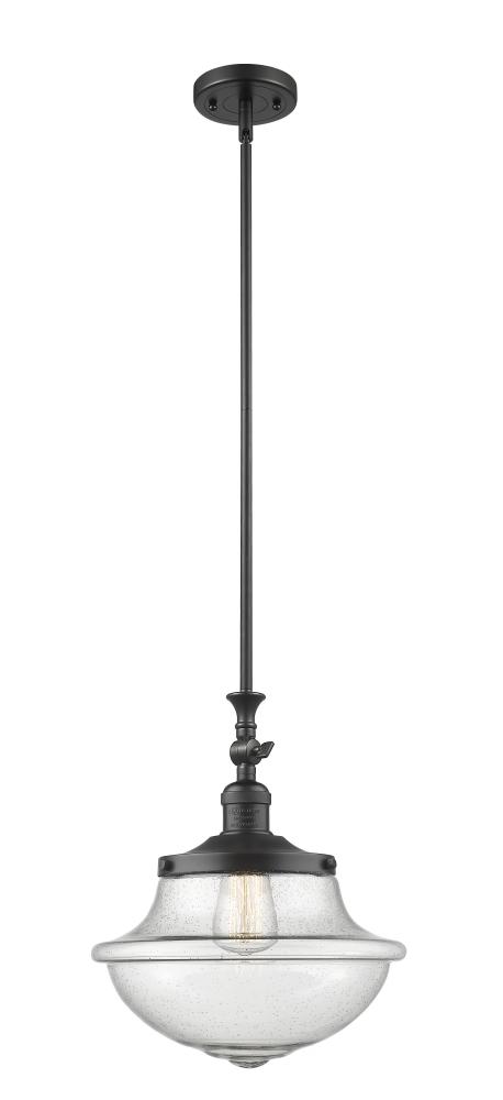 Oxford - 1 Light - 12 inch - Matte Black - Stem Hung - Adjustable Mini Pendant