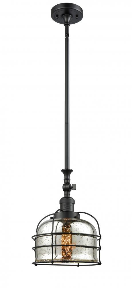 Bell Cage - 1 Light - 9 inch - Matte Black - Stem Hung - Mini Pendant