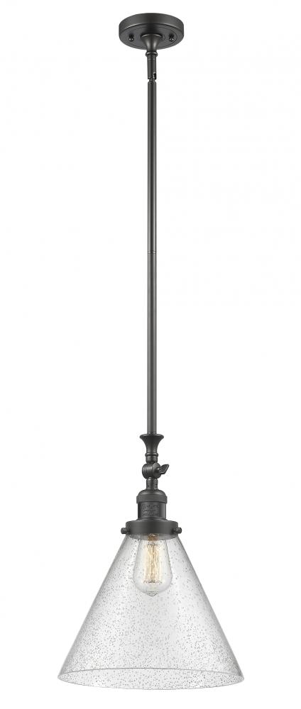 Cone - 1 Light - 12 inch - Oil Rubbed Bronze - Stem Hung - Mini Pendant