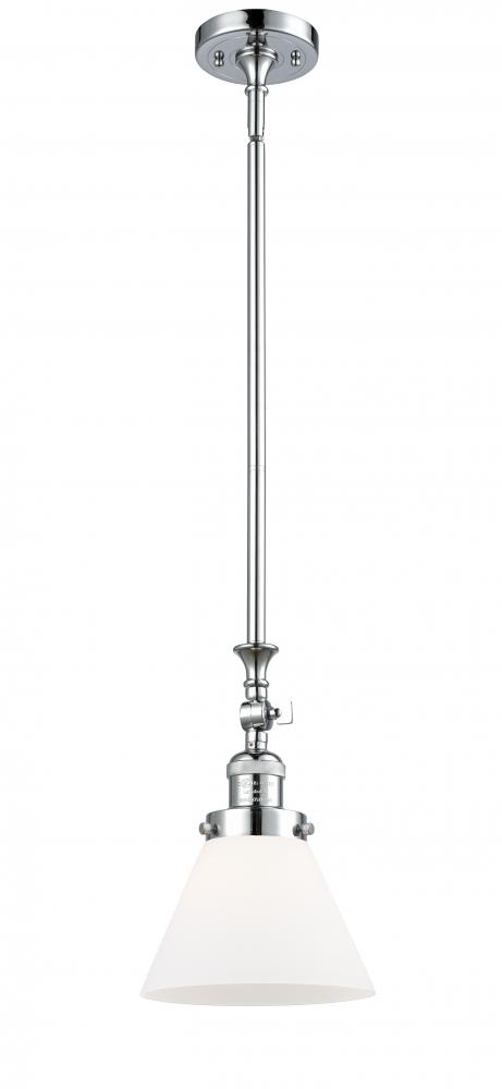 Cone - 1 Light - 8 inch - Polished Chrome - Stem Hung - Mini Pendant