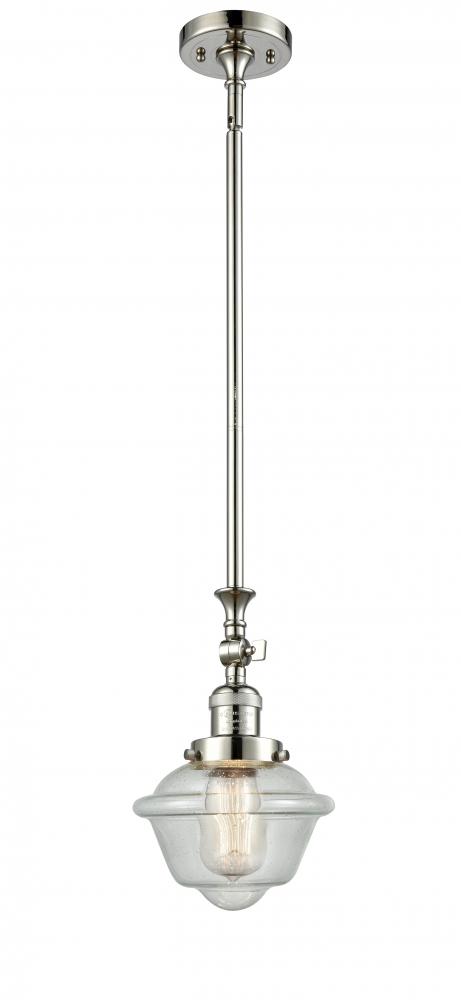Oxford - 1 Light - 7 inch - Polished Nickel - Stem Hung - Mini Pendant