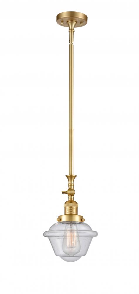 Oxford - 1 Light - 7 inch - Satin Gold - Stem Hung - Mini Pendant