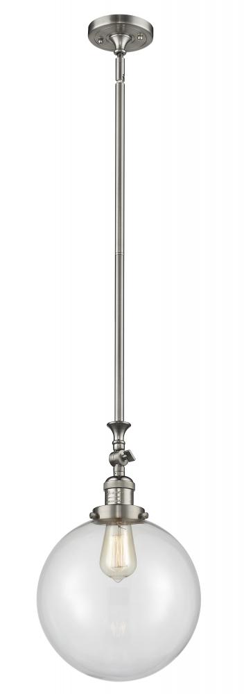 Beacon - 1 Light - 10 inch - Brushed Satin Nickel - Stem Hung - Mini Pendant